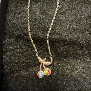 Coach silver rainbow cherry necklace F6710